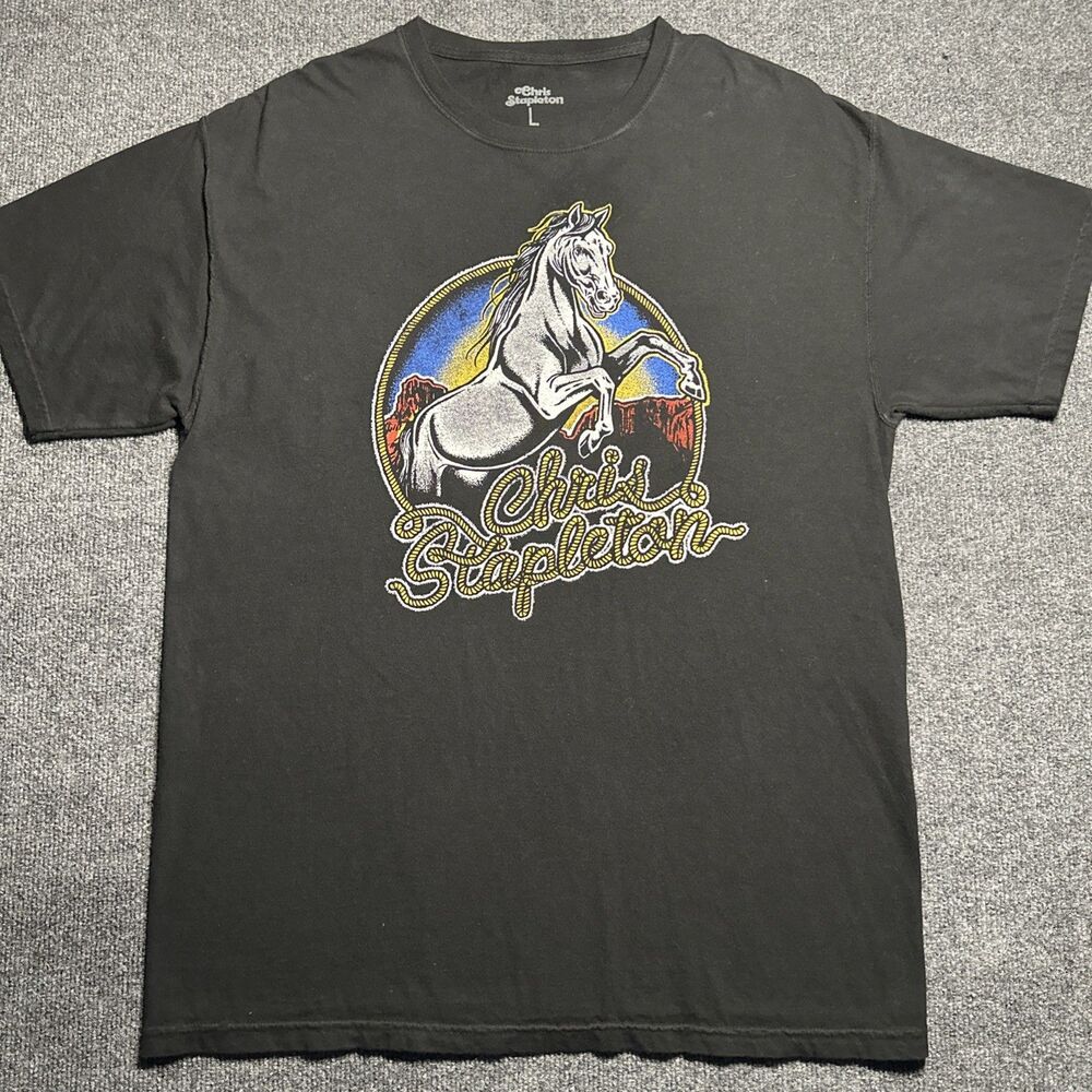 Chris Stapleton T-Shirt Black Adult L Large Rodeo Cowboy Country Music Tee
